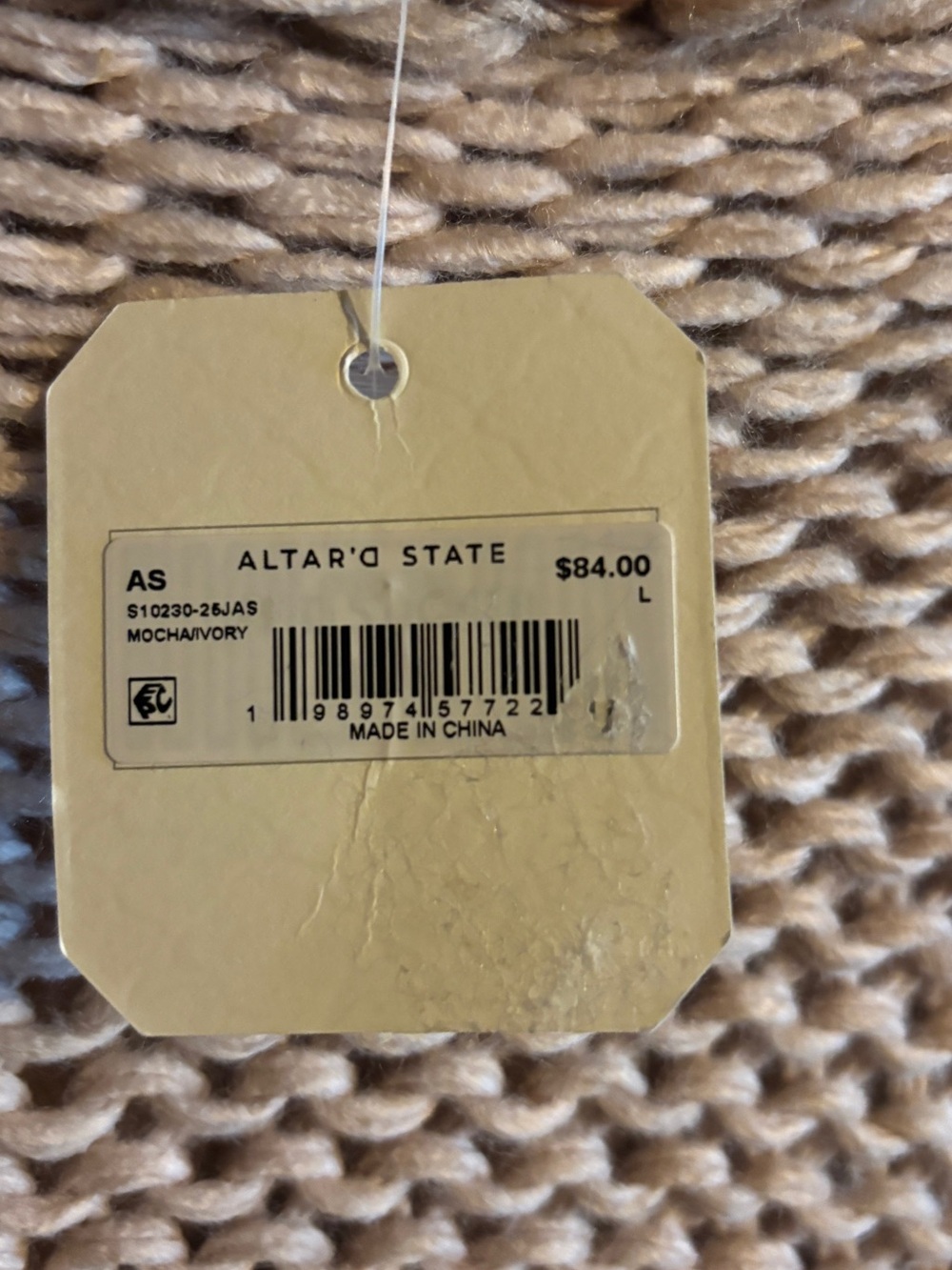 Altar'd State sweater Two-Tone Knit Sweater in Beige and Cream size Large - Picture 4 of 11